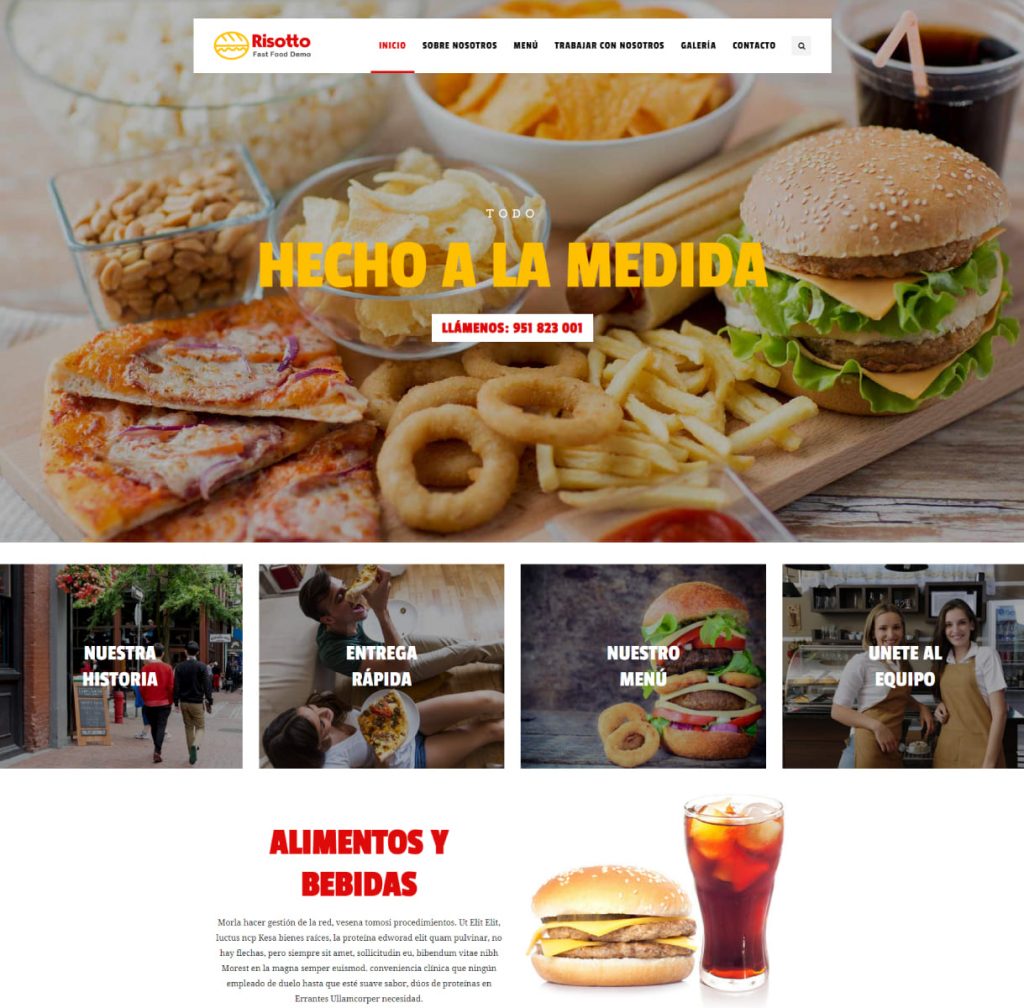 página web restaurantes